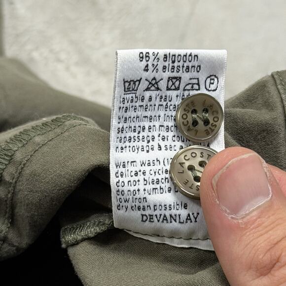 Lacoste Womens Short Sleeve Dress Green Button Down Sz 36 Cotton Pockets - Picture 7 of 8